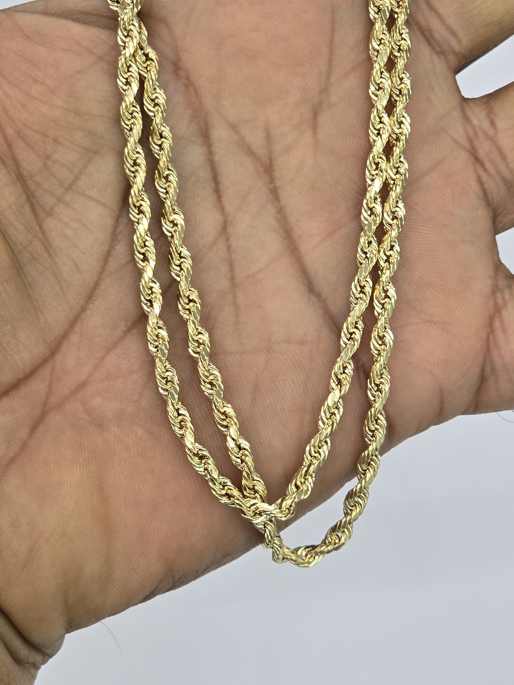 10k Real Gold Rope Chain 3.3mm 20 Inches
